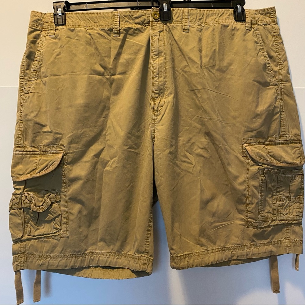 Roundtree & Yorke Shorts sz52 Cargo Utility Pocket Leg Drawstring Khaki Big&Tall